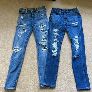 2 pair American Eagle size 4 super high rise jeggings like new condition